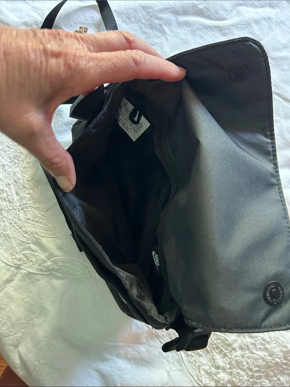 Nike Black Crossbody Shoulder Bag with White Logo